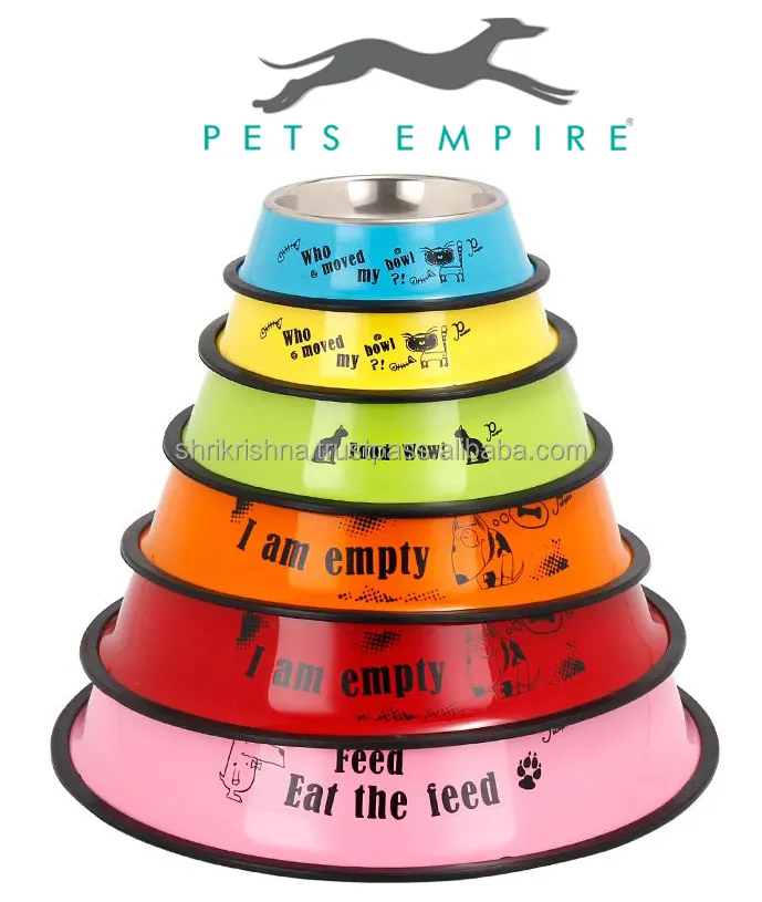 Stainless Steel Color Print Pet Food Bowls Manufacturer easy to clean and safe your pet