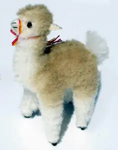 羔羊驼毛毛绒玩具手工收藏雕像厄瓜多尔工艺品为孩子们南美洲安第斯山脉收藏品娃娃15厘米