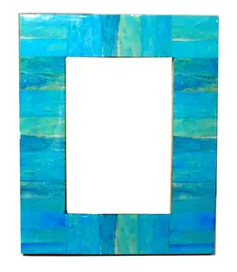 Cadre photo en bois turquoise de qualité supérieure 4x6, artisanat indien, décoration d'intérieur, décoration de table, articles promotionnels, logo personnalisé - Product Image 1
