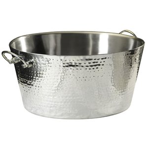 High Quality <b>Metal</b> Beverage <b>Tub</b> with Single Insulated Walls and Hammered Finish for Parties - Product Image 1