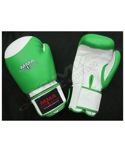 Gants de boxe de compétition en cuir blanc avec cible circulaire imprimée pour l'entraînement et la protection des articulations - Product Image 3