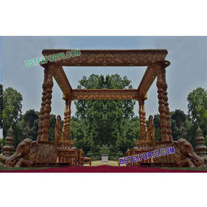 Mandap DE BODA estilo Rajwada Imperial con pilares de base de elefante, las mejores decoraciones de boda de EE. UU., configuración de escenario de boda portátil EE. UU. - Product Image 1