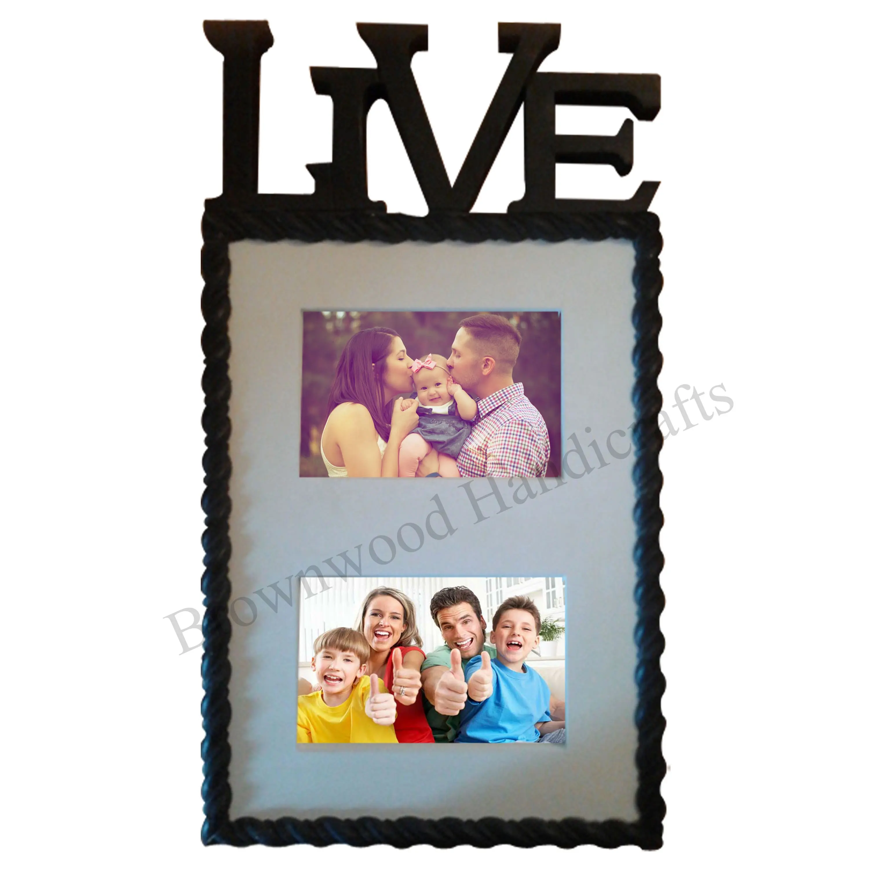 New Arrival Wooden Carved Family Collage Photo Frame With Customized Letters at Factory Wholesale Price From Verified Supplier