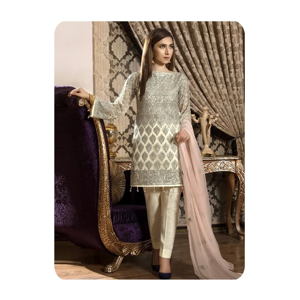 2021 г., лучшее дизайнерское платье в Пакистанском Стиле с тяжелой дупаттой для женщин, купить у оптового поставщика