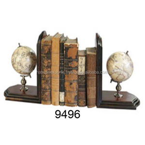 Exportador indio de sujetalibros de globo decorativo moderno par hecho a mano de gran venta de sujetalibros de globo náutico hecho en La India - Product Image 1