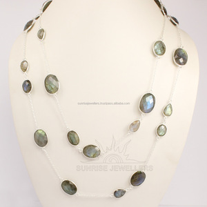 Chaîne en argent sterling 925 pour femmes, chaîne à maillons, pierres précieuses d'améthyste naturelle, sertissage en bezel, longueur personnalisable - Cadeau de mariage - Product Image 3