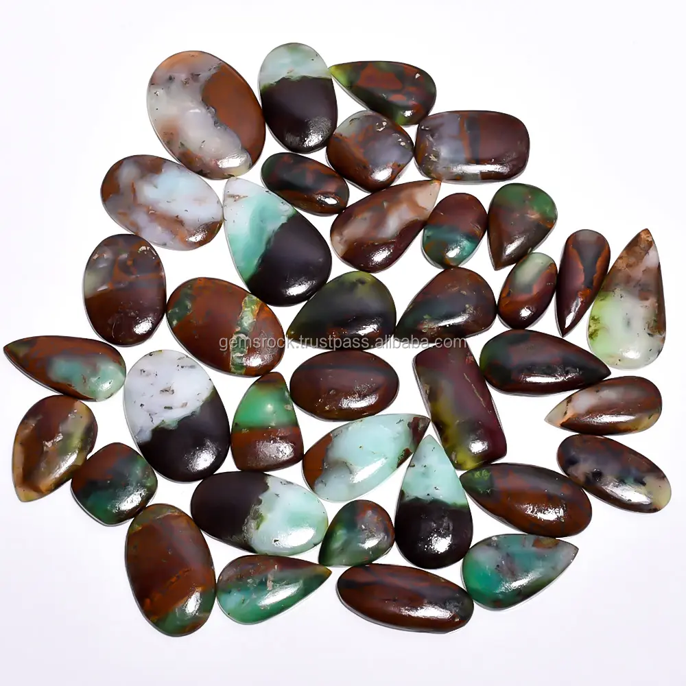 Semi Precious Natural Bio Chrysoprase Tumbled Loose Healing Gemstones Cabochon at Wholesale Price Nice Bio Chrysoprase Gemstones