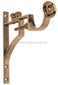 OMG Industries Support de poteau de rideau réglable en laiton poli - Product Image 6