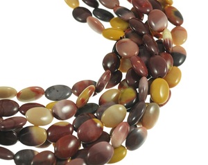 Mookaite Jasper สร้อยคอหินลูกปัดรูปไข่ลูกปัดคริสตัลสำหรับทำเครื่องประดับสร้อยคอผู้หญิงขายส่ง - Product Image 1