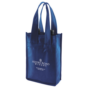 Sac fourre-tout pour 2 bouteilles de vin-convient à 2 bouteilles de vin, comporte des poignées de 20 "et est livré avec votre logo. - Product Image 4