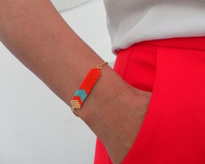 Coral turquoise <b>bracelet</b>, Aqua <b>bracelet</b>, Stylish <b>bracelet</b> Handmade Creations - Product Image 1