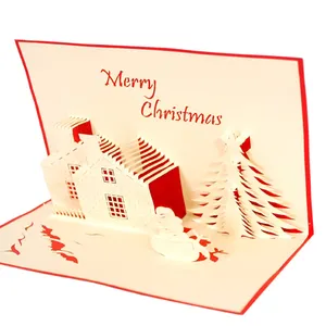 Christmas House With Snow Greeting 3d Pop Up Card from Vietnam Best Supplier Contact us for Best Price