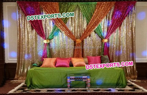 Wedding Mandap Decoration <b>Drapes</b> Beautiful Wedding Mandap Backdrop Classy Wedding Mandap Backdrop <b>Curtains</b> - Product Image 3