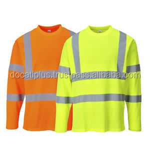 Camiseta reflectante de seguridad de poliéster 100% Hi Vis barata con bolsillo en el pecho - Product Image 2