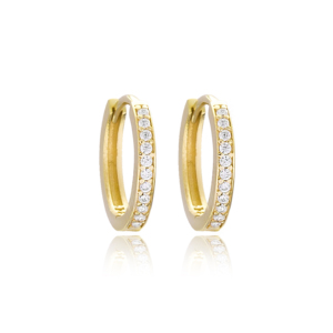 Pendientes de Aro Minimalistas Chapados en Oro para Mujer, Hechos a Mano en Turquía, Joyería de Plata de Ley 925 al por Mayor - Product Image 1