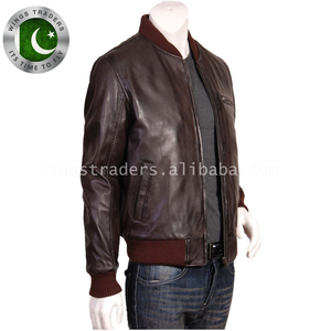 Veste bombardier pour hommes, en cuir véritable, classique de haute qualité, fabriqué au Pakistan, nouvelle collection - Product Image 2