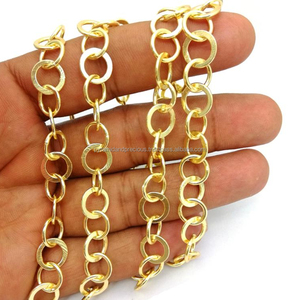 Nanplanetsilver Cadenas de disco redondo de cobre chapado en oro-Cadenas para encontrar joyas Modelo GBCM03 - Product Image 1