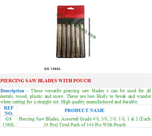 Hojas de sierra para perforación con bolsa GS 1380L Herramientas de joyería para joyeros - Product Image 2