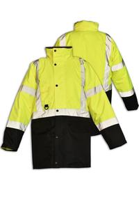 Hi-Vis (alta visibilidad) Chaqueta de tira reflectante de seguridad aislada Trabajo en carretera Alta visibilidad Naranja/Amarillo fluorescente - Product Image 2
