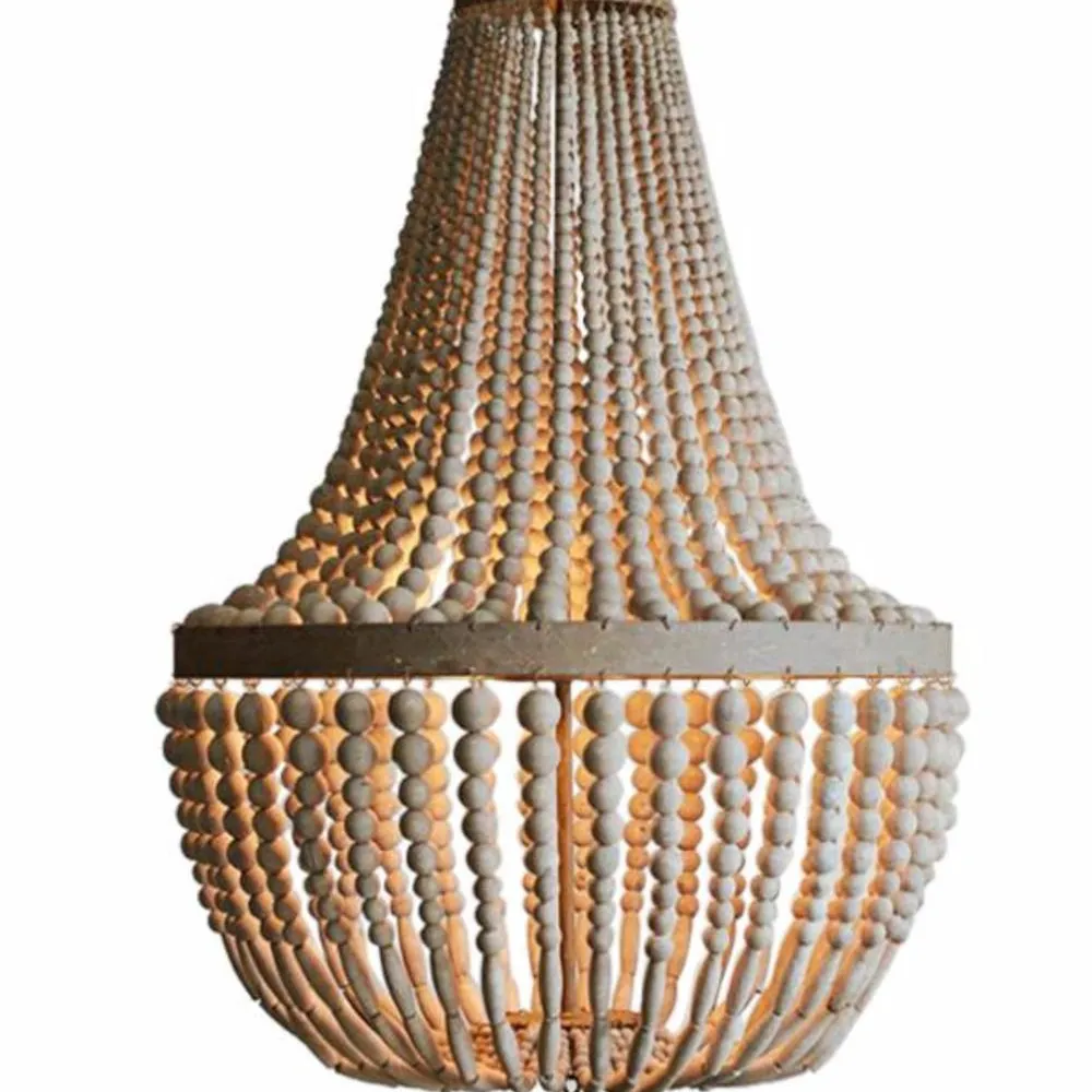 Лучшая оптовая продажа, Деревянный светильник из натуральных бусин, металлические люстры, подвесное освещение, домашний декор по лучшей оптовой цене