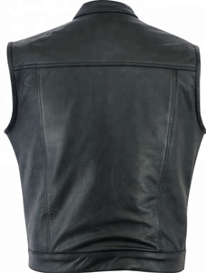 Chaleco de Cuero para Motocicleta para Hombre, Más Vendido, Largo, Resistente al Viento, Transpirable, Ecológico, Talla Grande, Cuello Alto - Product Image 4