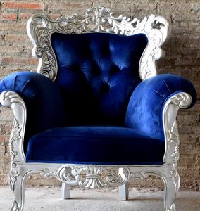 Muebles clásicos de madera para sala de estar, sofá individual de estilo barroco, Burdeos - Product Image 5