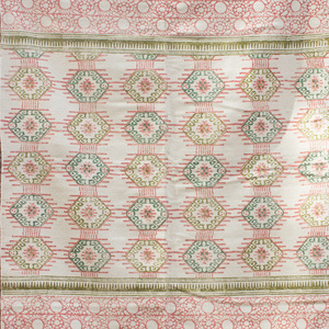 Alfombra multicolor India algodón dhurrie block print - Product Image 2