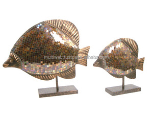 Escultura de bronce y Metal con diseño de peces, figura africana, decoración de Mesa para el hogar, oficina, decoración para sala de estar - Product Image 4