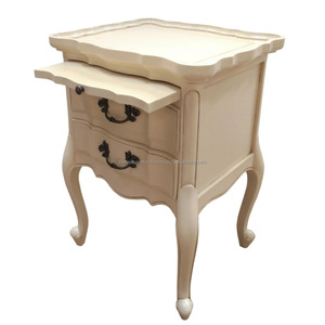 Étagères de nuit en bois d'acajou, 2 tiroirs, Style français - Product Image 2