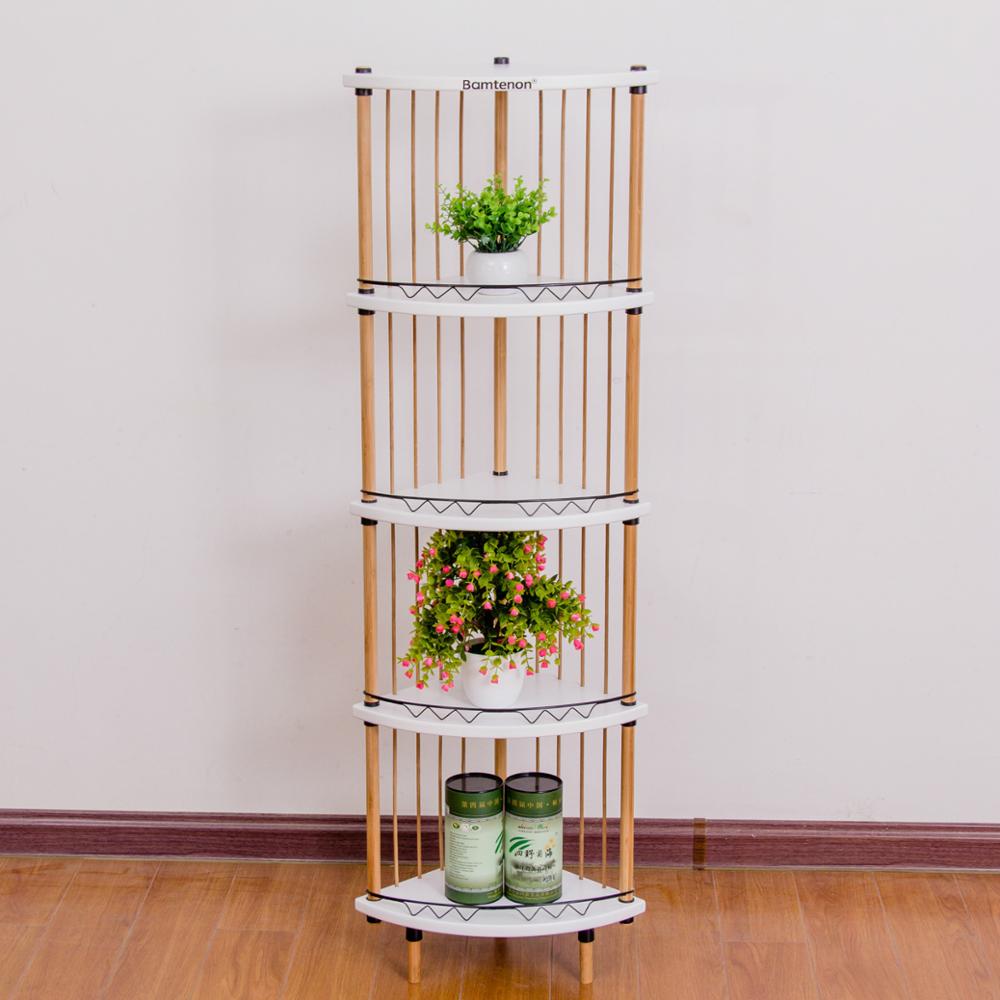 Bamboo Storage Organizer Display Shelving Ladder Shelf Bookshelf