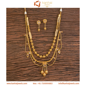 Diseñador de joyería de moda antiguo impresionante Bollywood Mala collares conjunto con chapado en oro 18290 Moti - Product Image 2