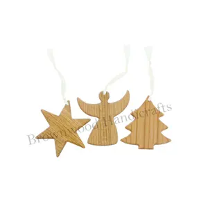 Christmas and New Year Decor Miniature Wooden Tree Decorative Ornaments For Hangings at Factory Wholesale Price