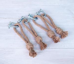 พวงกุญแจเชือก 4 ชิ้น, พวงกุญแจปมเชือกแบบทะเล ทำด้วยมือ ความสุข - Product Image 1