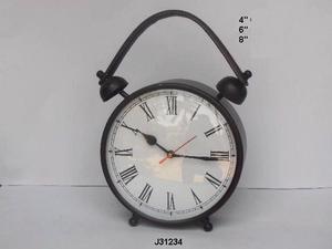 עיצוב וינטג 'שולחן מתכת בסגנון וינטג' שולחן מתכת עם חיוג שחור קוורץ תצוגה לוח שנה לקישוט הבית - Product Image 4