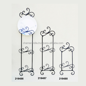 Porte-assiettes en fil de fer, en métal, en fer forgé, noir, revêtement en poudre, écologique, contemporain, carré, pour fête, cuisine - Product Image 1