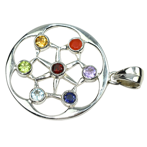 Colgantes de plata de ley 925 en forma de Chakra, joyería hecha a mano de plata 925, joyería de plata 925, joyería de la India - Product Image 3