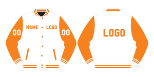 Veste universitaire unisexe en cuir de vache polaire 100% polyester avec logo personnalisé, décoration hivernale brodée de boutons imprimés, grande taille - Product Image 4