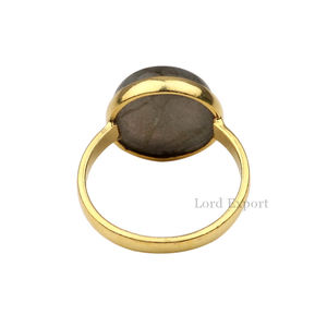 Best Selling 18K Gold Plated 925 Sterling Silver Bezel <b>Ring</b> with Natural <b>Blue</b> Fire Labradorite Cabochon Handmade Fine <b>Rings</b> - Product Image 3