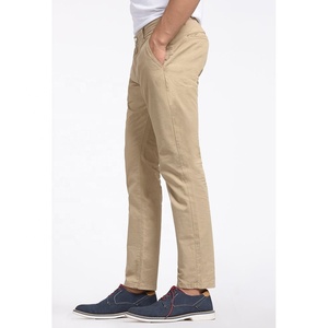 สไตล์ใหม่ OEM ที่กําหนดเองผู้ชายโลโก้สันทนาการ Chino กางเกงผ้าฝ้ายกางเกงสิ่งทอลายทแยง - Product Image 3