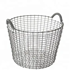 Treillis métallique Rond panier à bûches En Métal Avec Poignées - Product Image 1