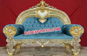 Indian Wedding Diamond <b>Sofa</b> Modern Teak Wood <b>Gold</b> Plated Lightweight Customized Size <b>Sofa</b> Set - Product Image 4
