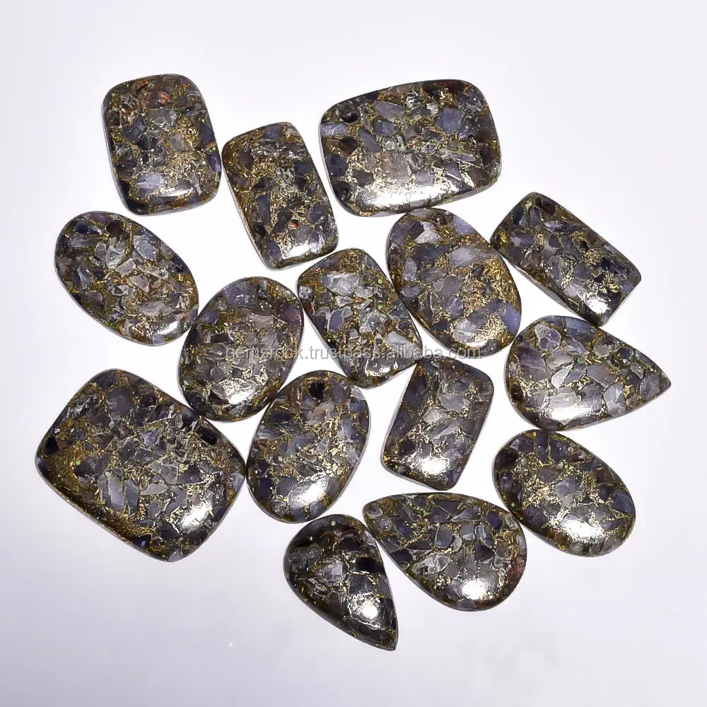 Batu permata longgar Tanzanite tembaga Semi mulia bentuk campur dalam segala ukuran perhiasan batu permata Tanzanite tembaga batu mulia untuk membuat