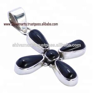 Wholesaler Manufacturer's Fine <b>Jewelry</b> 925 Sterling Silver Pendant Black Onyx Gemstone Vintage Style Unisex Gift - Product Image 2