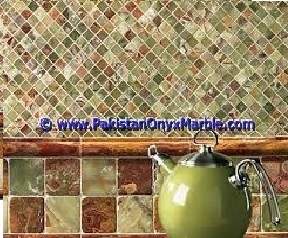 กระเบื้องโมเสคสีเขียวโอนิกซ์ขัดเงารถไฟใต้ดินกระเบื้องปูพื้นแบบหลายอิฐพร้อมปาร์เก้ - Product Image 6