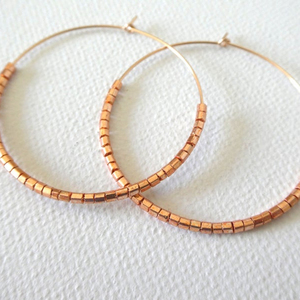 Rose Gold Large <b>hoop</b> earrings Handmade Creations - Product Image 1