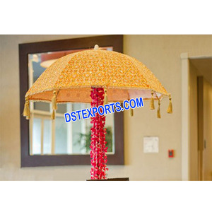 Sombrilla Portátil Simple de Seda de Hielo para Decoración de Mesa, Diseño Tradicional Indio para Eventos de Mehndi Musulmanes - Product Image 1