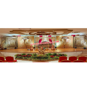 Décor de scène de mariage royal du sud de l'Inde, dernier fabricant de décors de scène de mariage, décoration de scène de réception de mariage hindou - Product Image 1