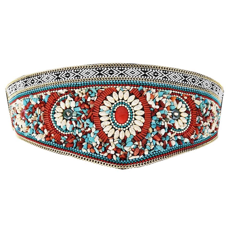 18 Zulu Beaded Elastic Waist Belt - Retro Ethnic Jewelry display picture 1
