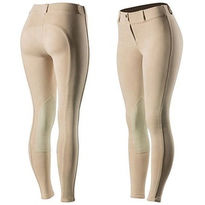 Shemax 2024 équipement d'équitation pour femmes coloré fort Durable en cuir à enfiler genou Patch culotte d'équitation mélange de coton - Product Image 1