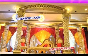 Swanky nhìn đám cưới pha lê mandap delizio sợi trụ cột thiết kế mới Ấn Độ trang trí đám cưới mandapam nhà sản xuất Úc UK - Product Image 3